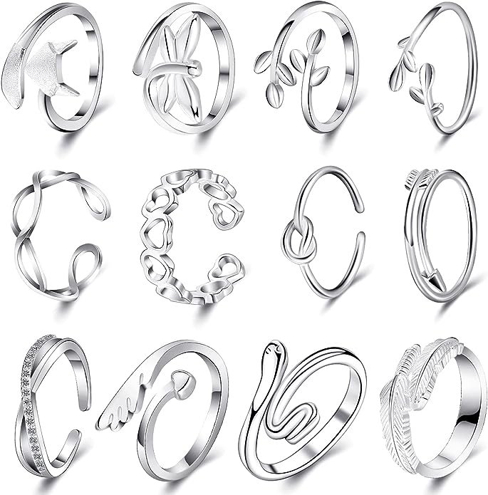 anillos abiertos de plata